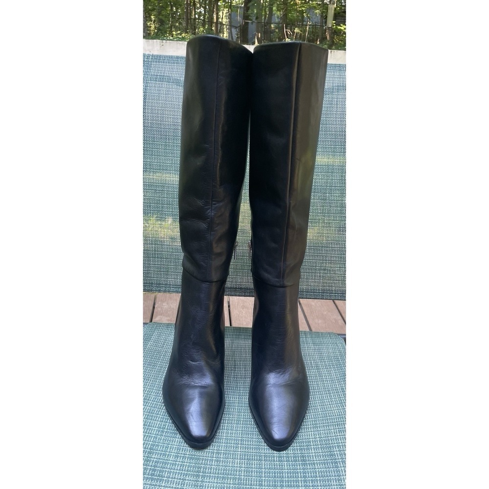 Calvin Klein Dawna Leather Tall Knee High Boots Women's Size 10 M Black NEW